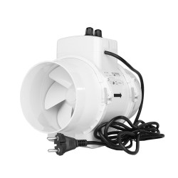 Axiális csőventilátor termosztáttal és fordulatszám-szabályozóval, Ø 160 mm